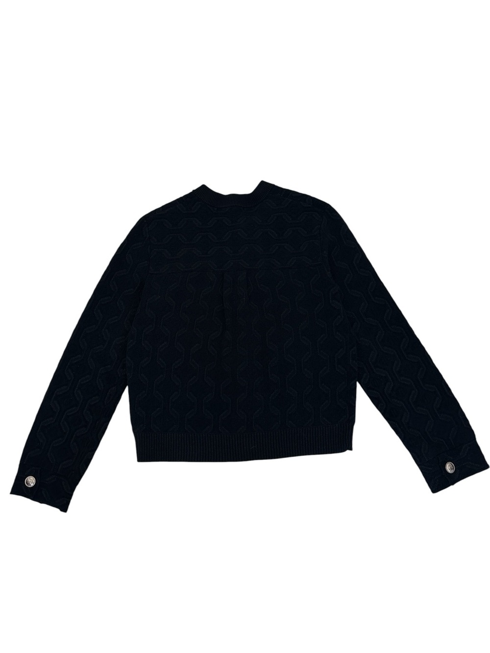 Maje Monserra Cardigan Black Textured Knit Gold Buttons Parisian Chic 2 M - Picture 12 of 16